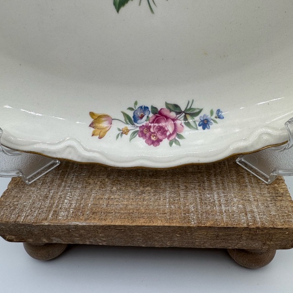 Vintage Hazel by Scio Elegant Floral Oval Serving Platter with Gold Trim USA - Picture 7 of 15